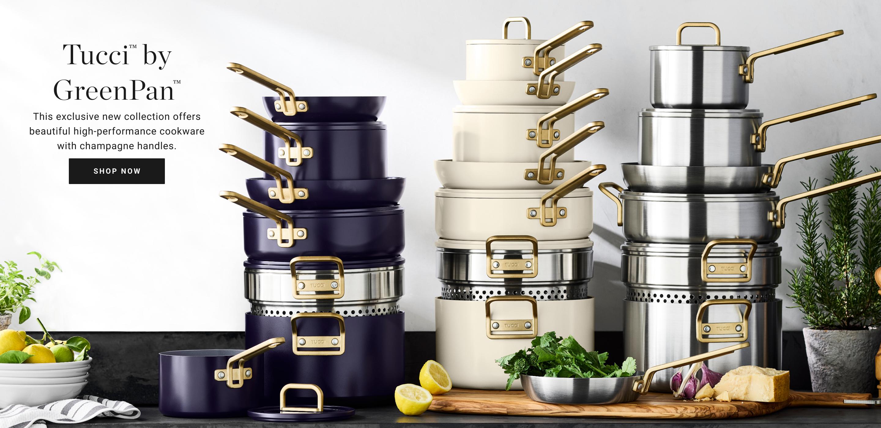 Tucci by GreenPan | This exclusive new collection offers beautiful high-performance cookware with champagne handles. | Shop Now